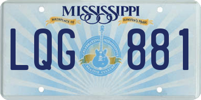 MS license plate LQG881