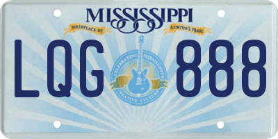 MS license plate LQG888