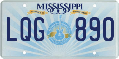 MS license plate LQG890