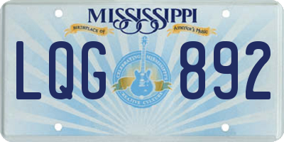 MS license plate LQG892