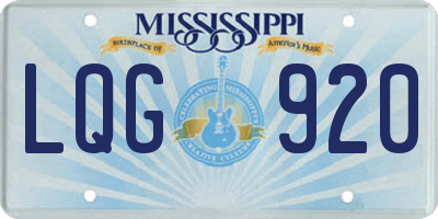 MS license plate LQG920