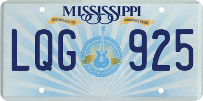 MS license plate LQG925