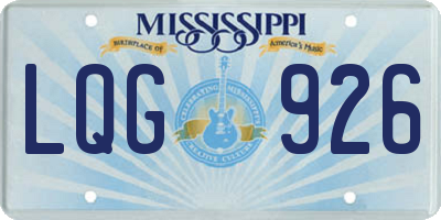 MS license plate LQG926