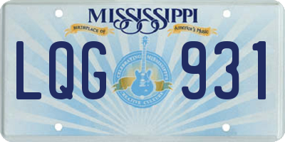 MS license plate LQG931