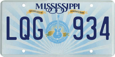 MS license plate LQG934