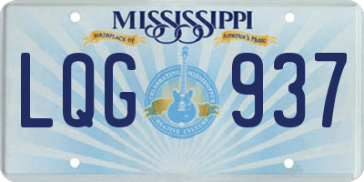 MS license plate LQG937