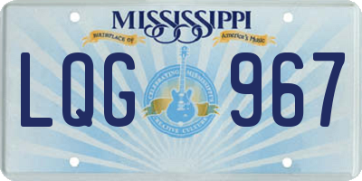 MS license plate LQG967
