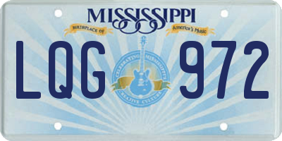 MS license plate LQG972