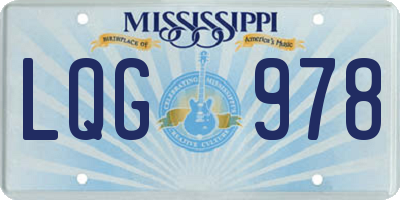MS license plate LQG978