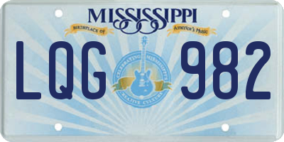 MS license plate LQG982