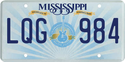MS license plate LQG984