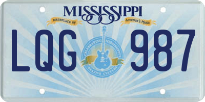 MS license plate LQG987