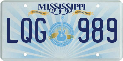 MS license plate LQG989
