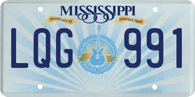 MS license plate LQG991