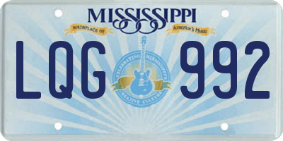 MS license plate LQG992