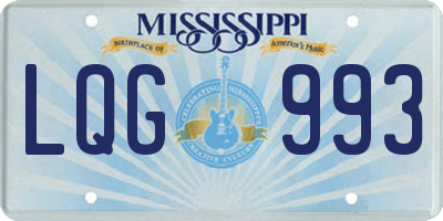 MS license plate LQG993