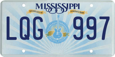 MS license plate LQG997