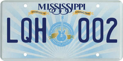 MS license plate LQH002