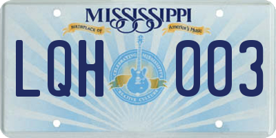 MS license plate LQH003