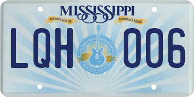 MS license plate LQH006