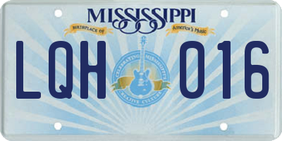MS license plate LQH016