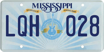 MS license plate LQH028