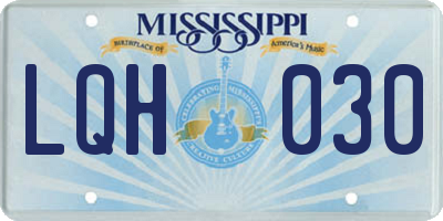 MS license plate LQH030