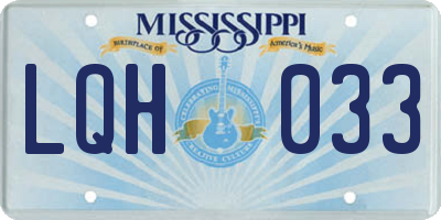 MS license plate LQH033