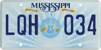 MS license plate LQH034