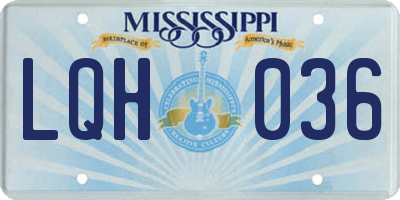 MS license plate LQH036