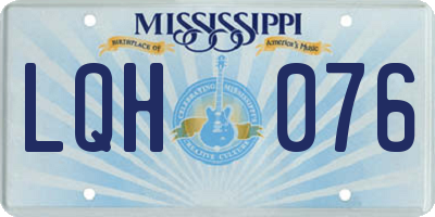 MS license plate LQH076