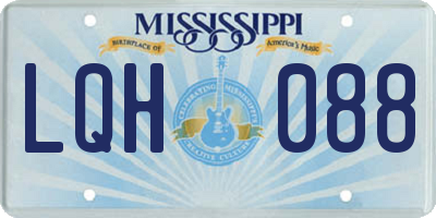 MS license plate LQH088