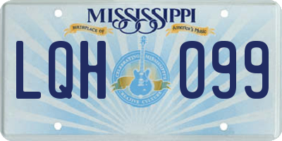 MS license plate LQH099
