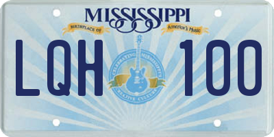 MS license plate LQH100