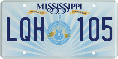 MS license plate LQH105