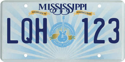 MS license plate LQH123