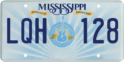 MS license plate LQH128