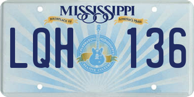 MS license plate LQH136