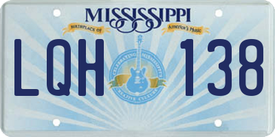 MS license plate LQH138