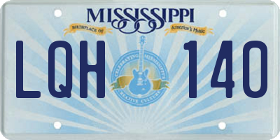 MS license plate LQH140