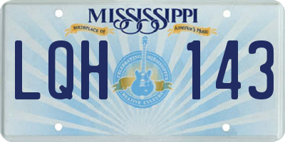 MS license plate LQH143