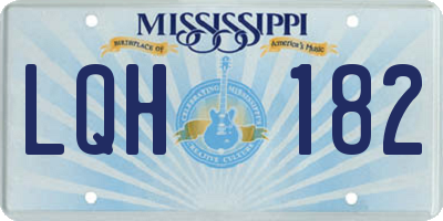 MS license plate LQH182