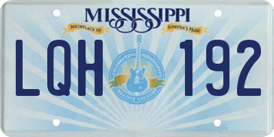 MS license plate LQH192