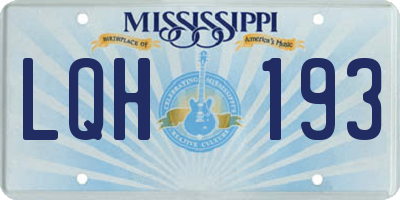 MS license plate LQH193