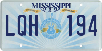MS license plate LQH194