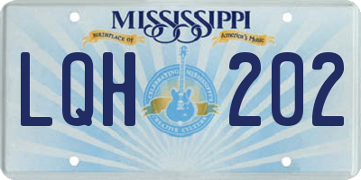 MS license plate LQH202