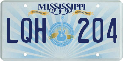 MS license plate LQH204