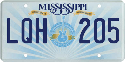 MS license plate LQH205