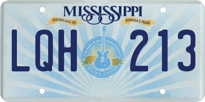 MS license plate LQH213
