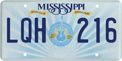MS license plate LQH216